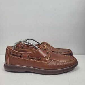 Johnston & Murphy Brannon Men's Brown Leather Boat Shoes 25-9260 US Size 9M